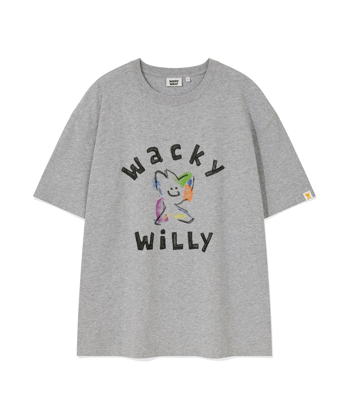와키윌리(WACKY WILLY) 빅 키키 그래픽 반팔 티셔츠 그레이