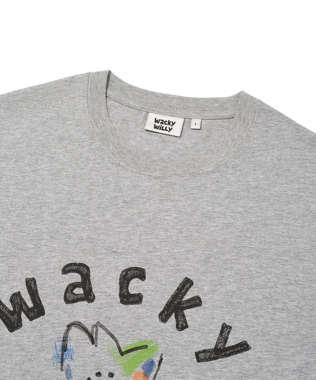 와키윌리(WACKY WILLY) 빅 키키 그래픽 반팔 티셔츠 그레이