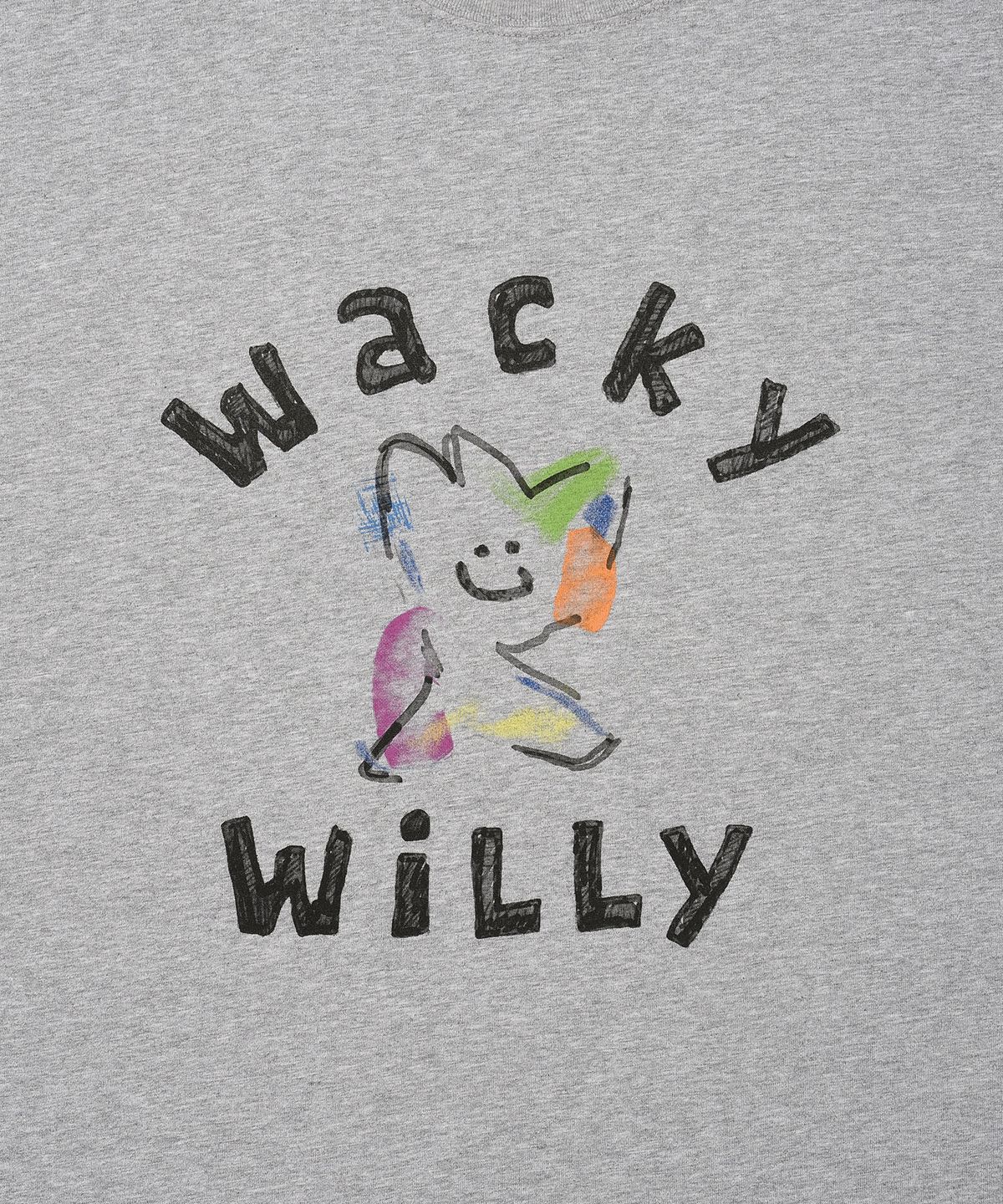 와키윌리(WACKY WILLY) 빅 키키 그래픽 반팔 티셔츠 그레이