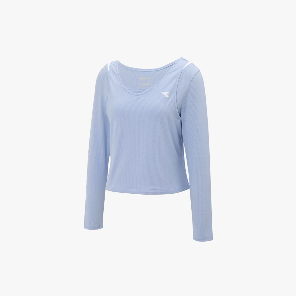 디아도라(diadora) 듀얼 레이어드 긴팔 티셔츠 우먼 BLUE