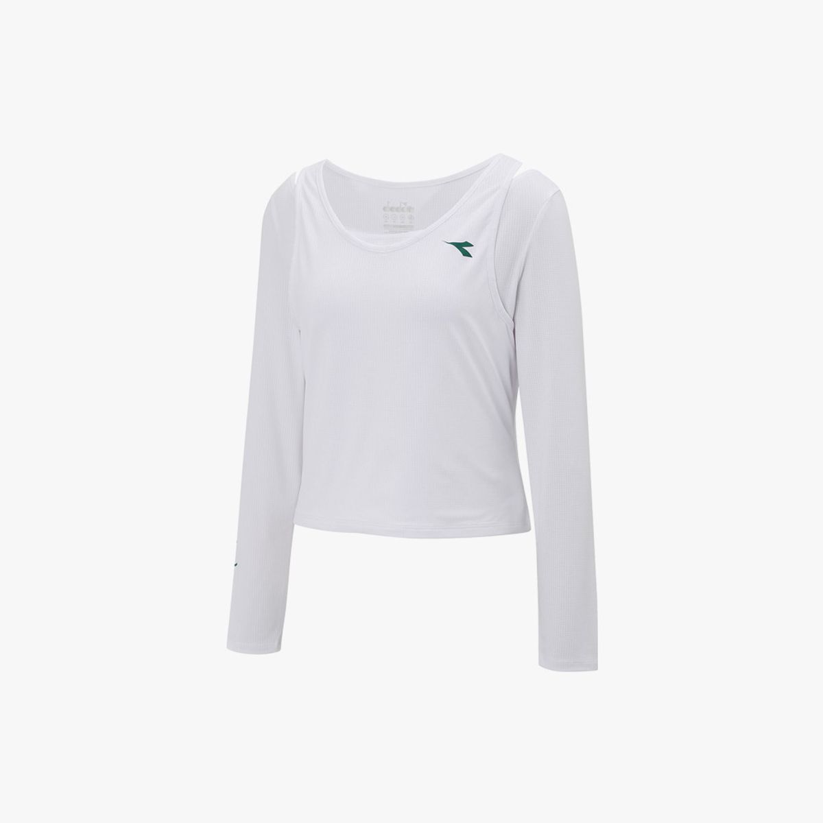 디아도라(diadora) 듀얼 레이어드 긴팔 티셔츠 우먼 OFF WHITE