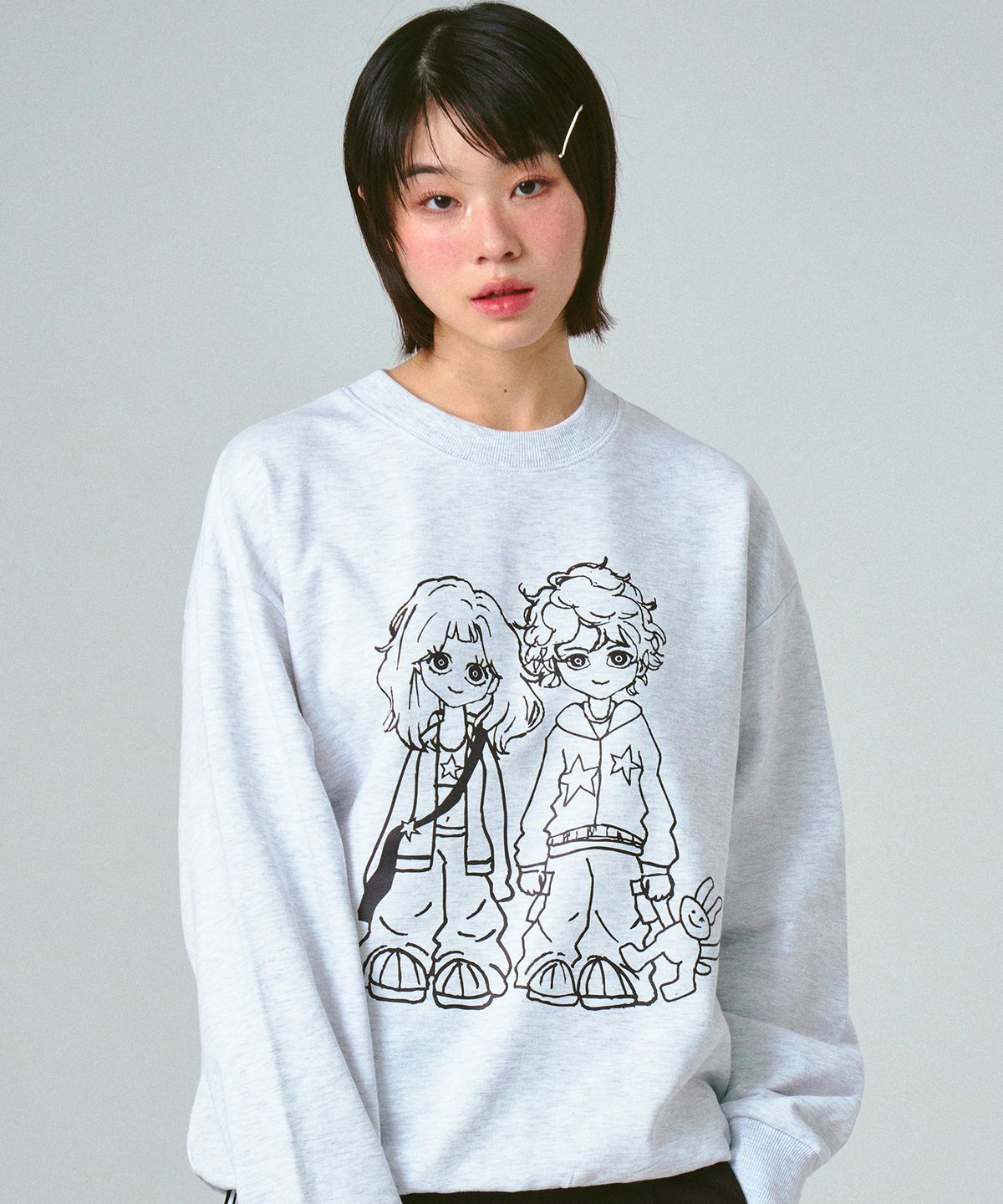 그레이버(GRAVER) [UNISEX]GIRL&BOY 맨투맨_2color