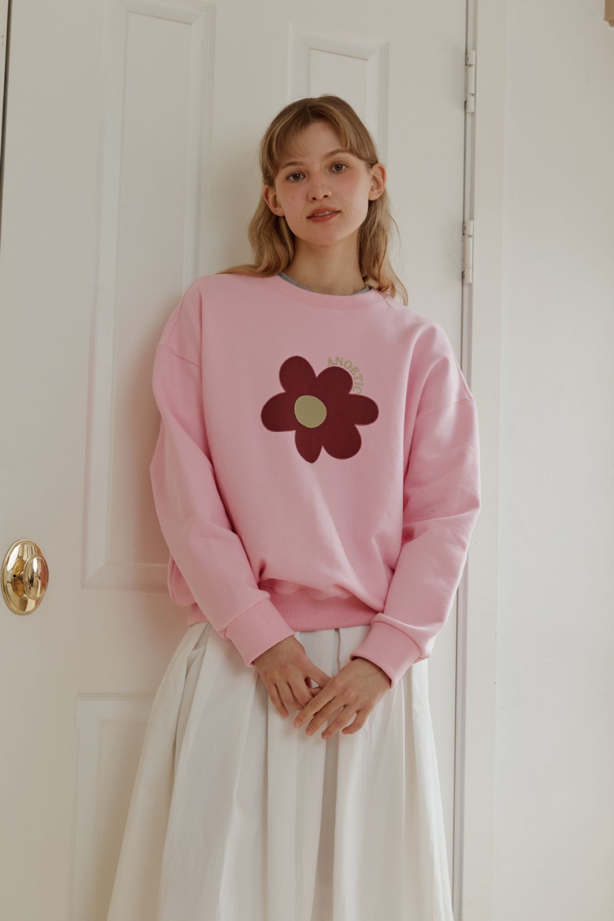 아노에틱(ANOETIC) ANC FLOWER SWEATSHIRT_PINK