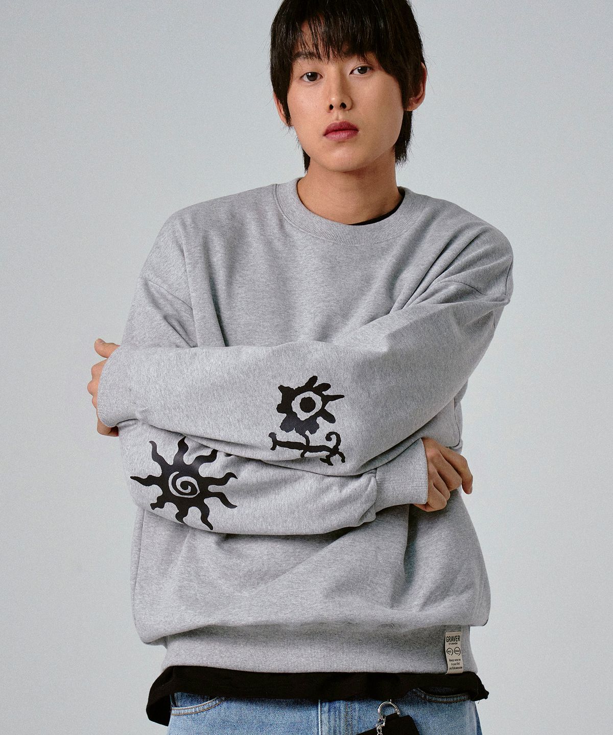 그레이버(GRAVER) [UNISEX]엘보우 OF 드로잉 맨투맨_3color