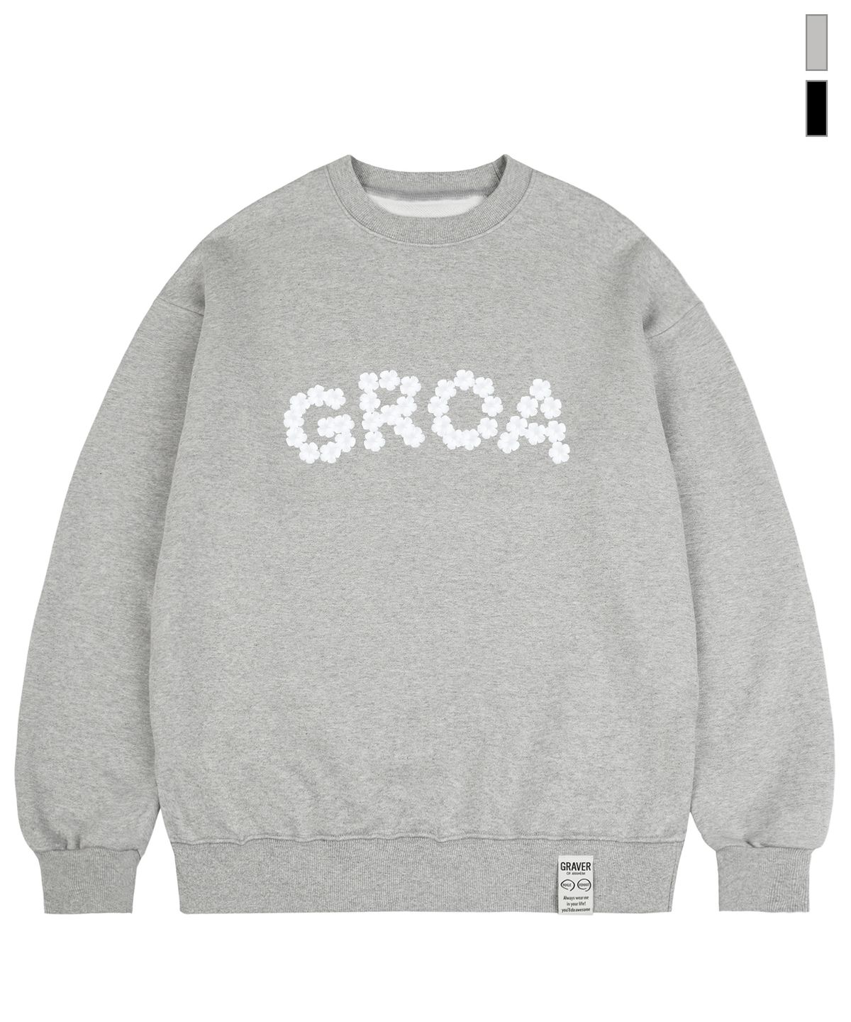 그레이버(GRAVER) [UNISEX]GROA 플라워 로고 맨투맨_2color
