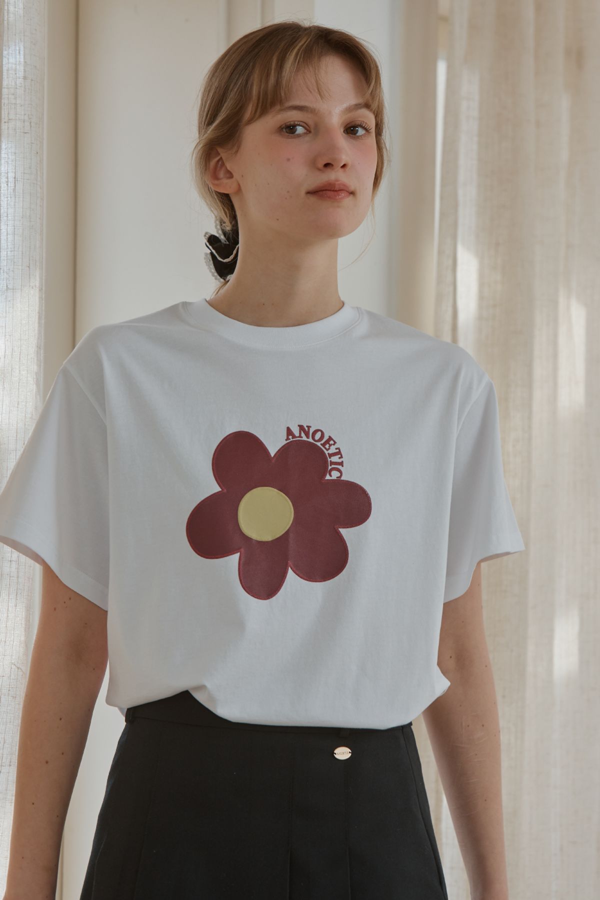 아노에틱(ANOETIC) ANC FLOWER PIECE T-SHIRT_WHITE