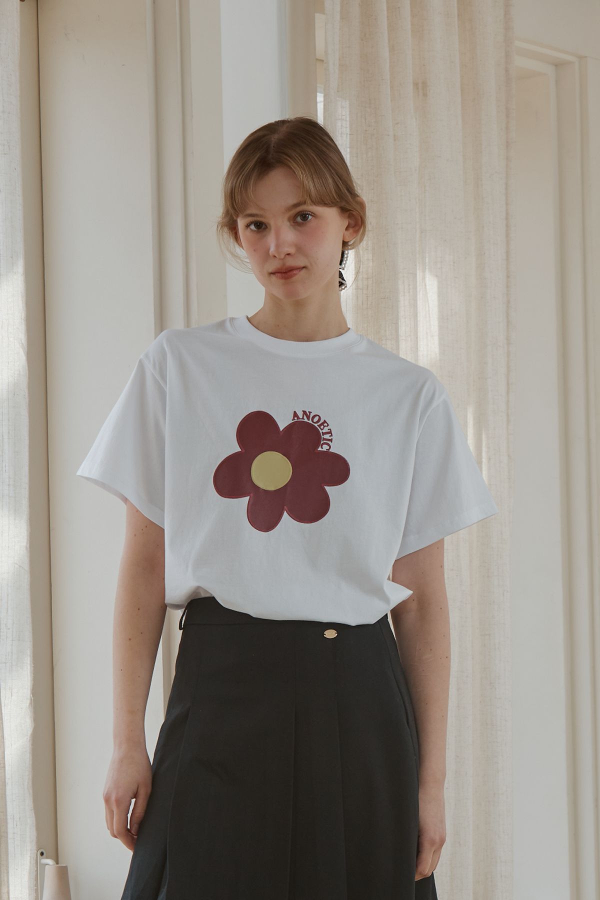 아노에틱(ANOETIC) ANC FLOWER PIECE T-SHIRT_WHITE