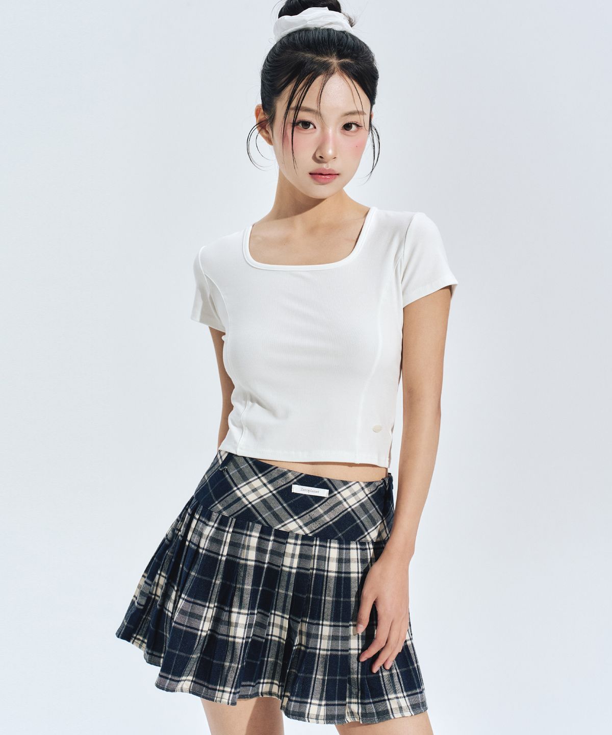 제로플래닛(ZEROPLANET) 아이비 체크 스커트 팬츠 [NAVY]