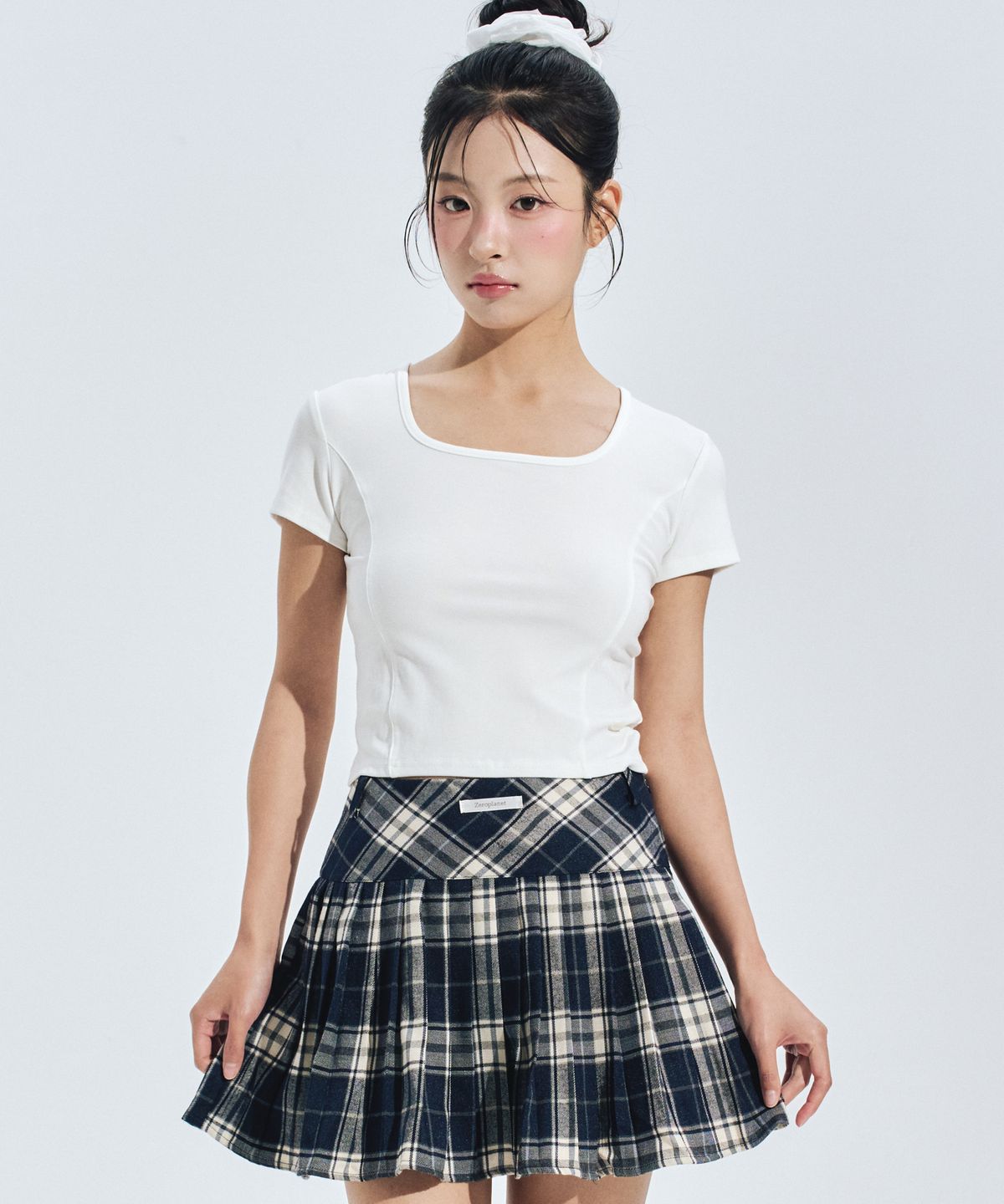 제로플래닛(ZEROPLANET) 아이비 체크 스커트 팬츠 [NAVY]