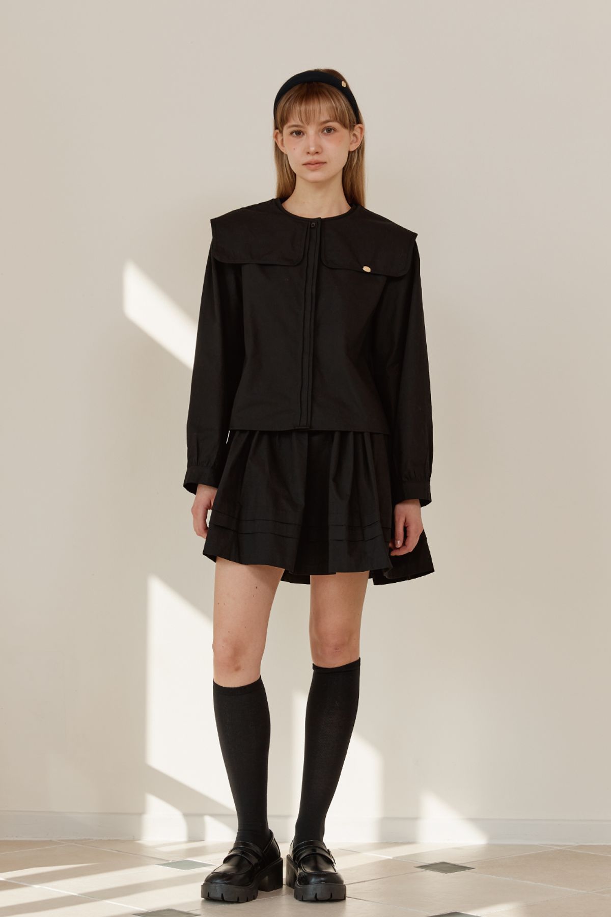 아노에틱(ANOETIC) HEIDI BANDING SKIRT_BLACK