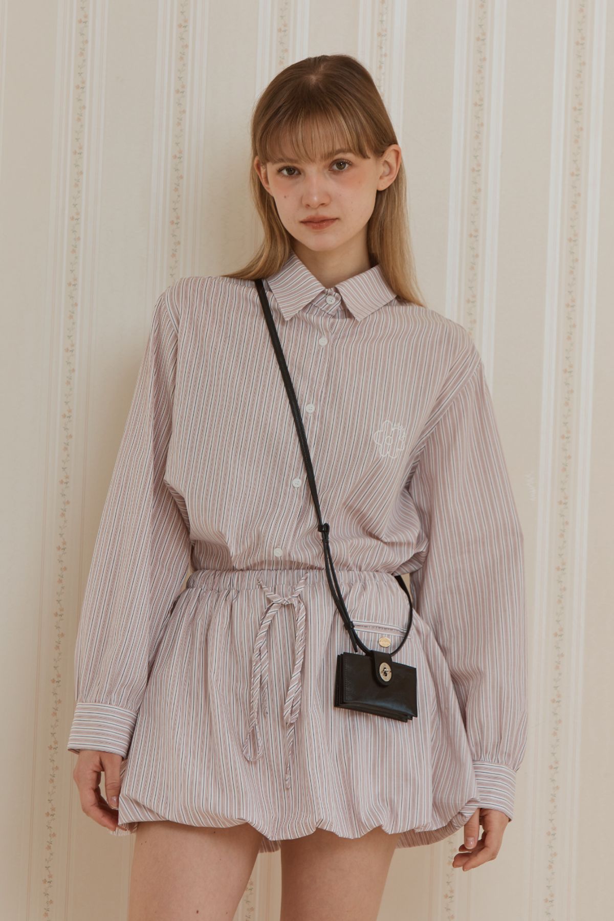 아노에틱(ANOETIC) STRIPE BALLOON SKIRT_PINK