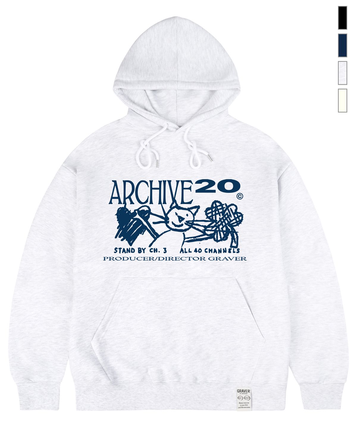 그레이버(GRAVER) [UNISEX]ARCHIVE20 후드티_4color