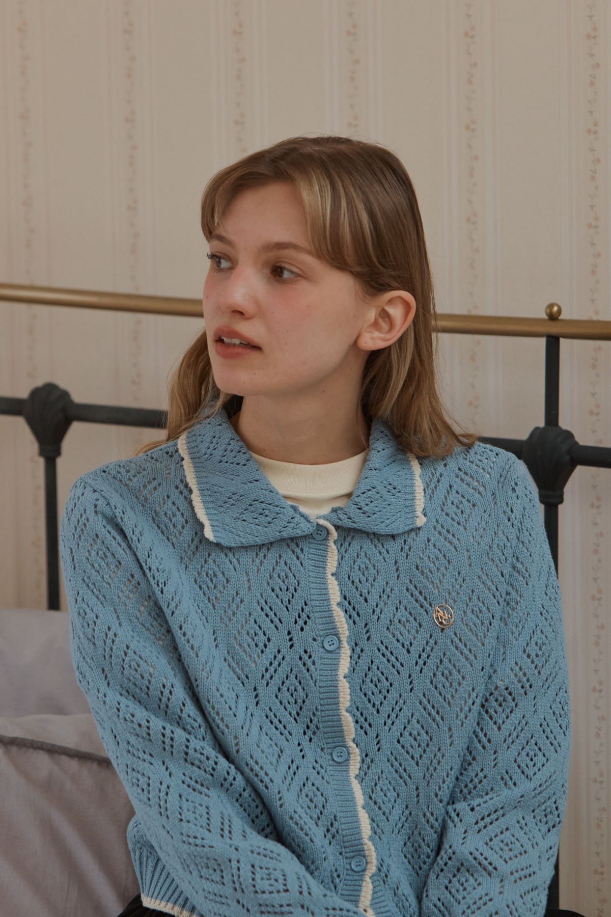 아노에틱(ANOETIC) SCASI COLLAR CARDIGAN_BLUE