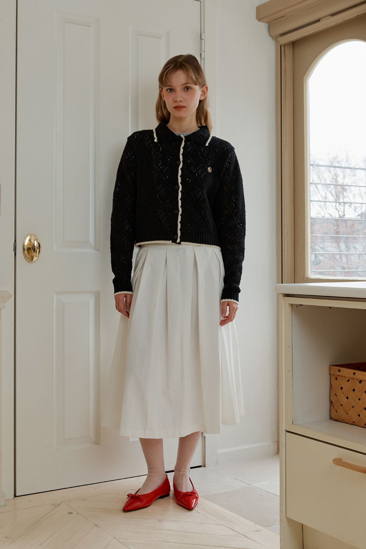 아노에틱(ANOETIC) SCASI COLLAR CARDIGAN_BLACK