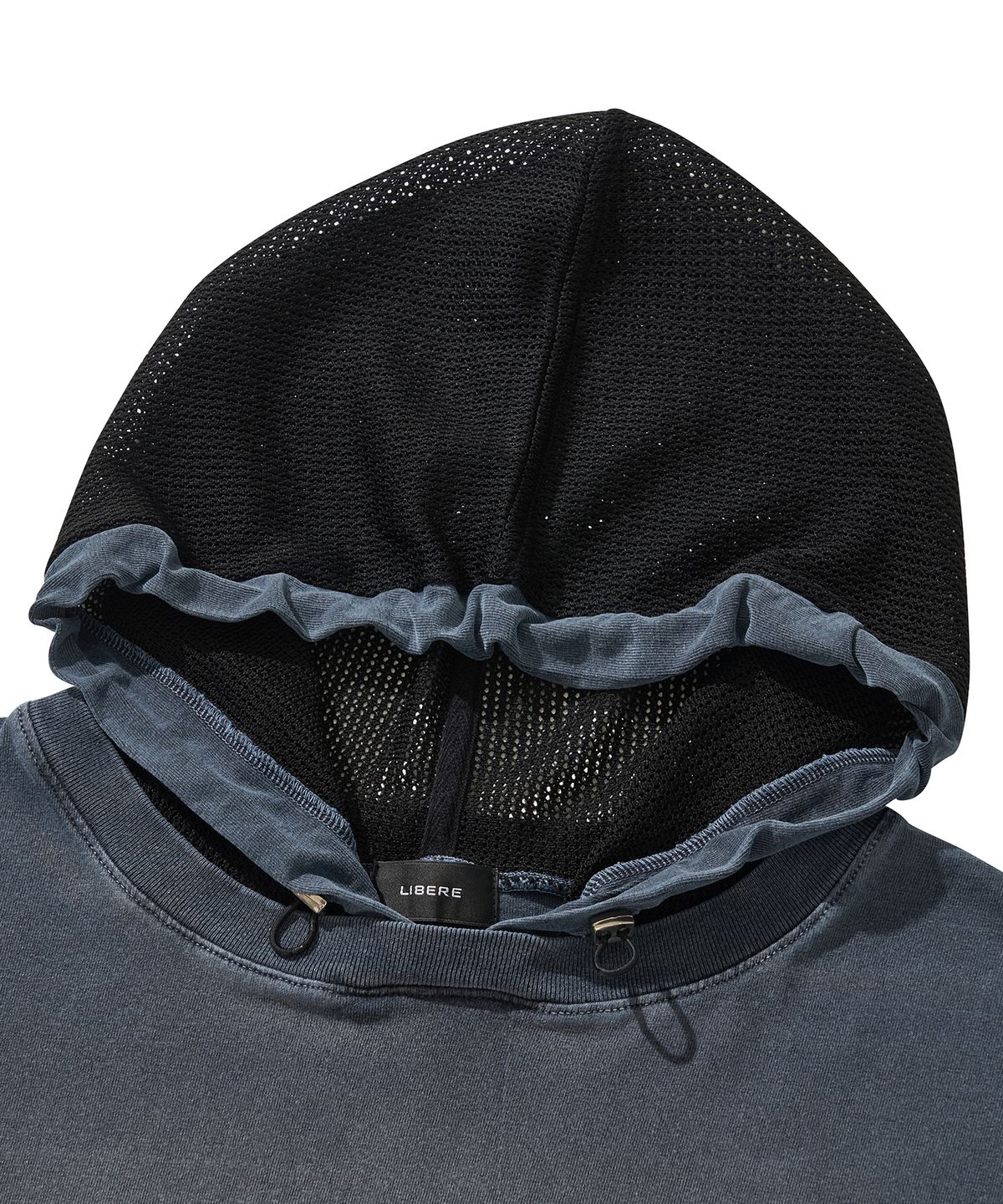 리베레(LIBERE) MESH HOOD T-SHIRT / NAVY