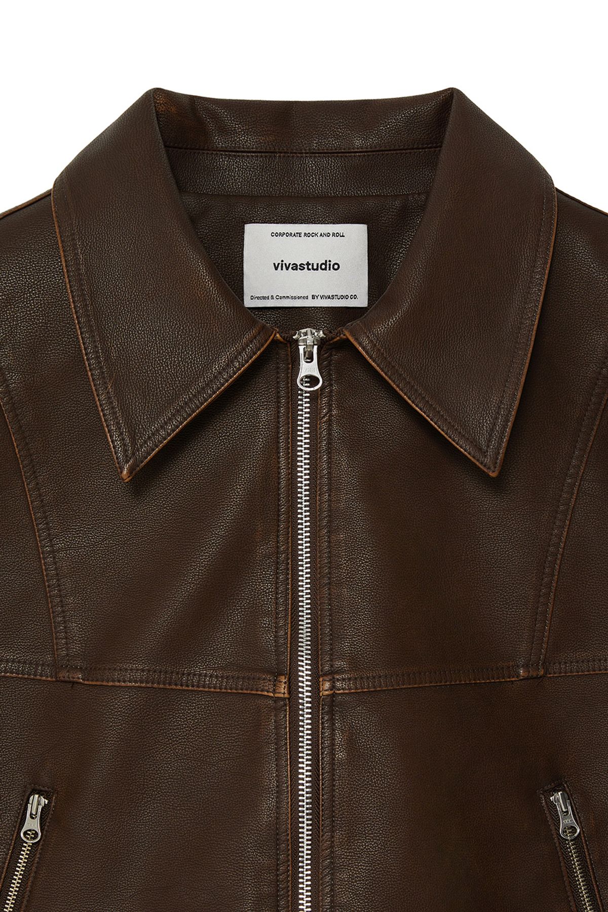 비바스튜디오(VIVASTUDIO) WOMAN BARRIO SINGLE RIDER JACKET [BROWN]