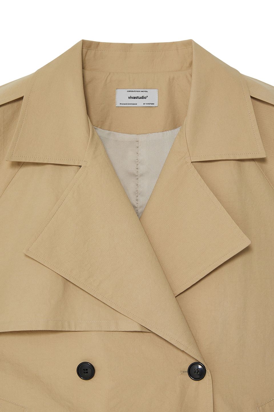 関税/送料込★VIVASTUDIO★25SS_CROPPED OVERSIZED TRENCH COAT MUSINSA | VIVASTUDIO WOMAN CROPPED OVERSIZED TRENCH COAT [BEIGE]