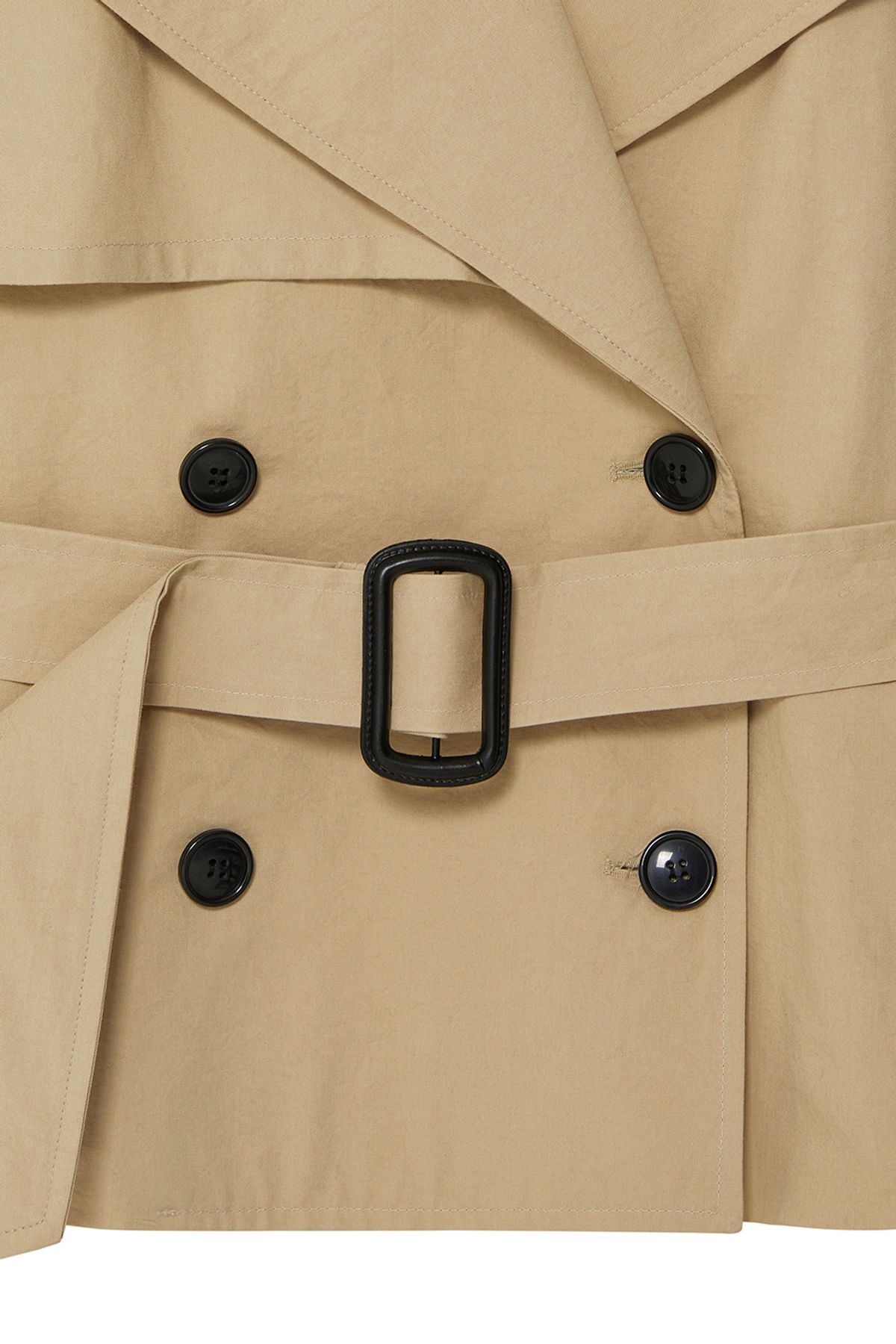 비바스튜디오(VIVASTUDIO) WOMAN CROPPED OVERSIZED TRENCH COAT [BEIGE]