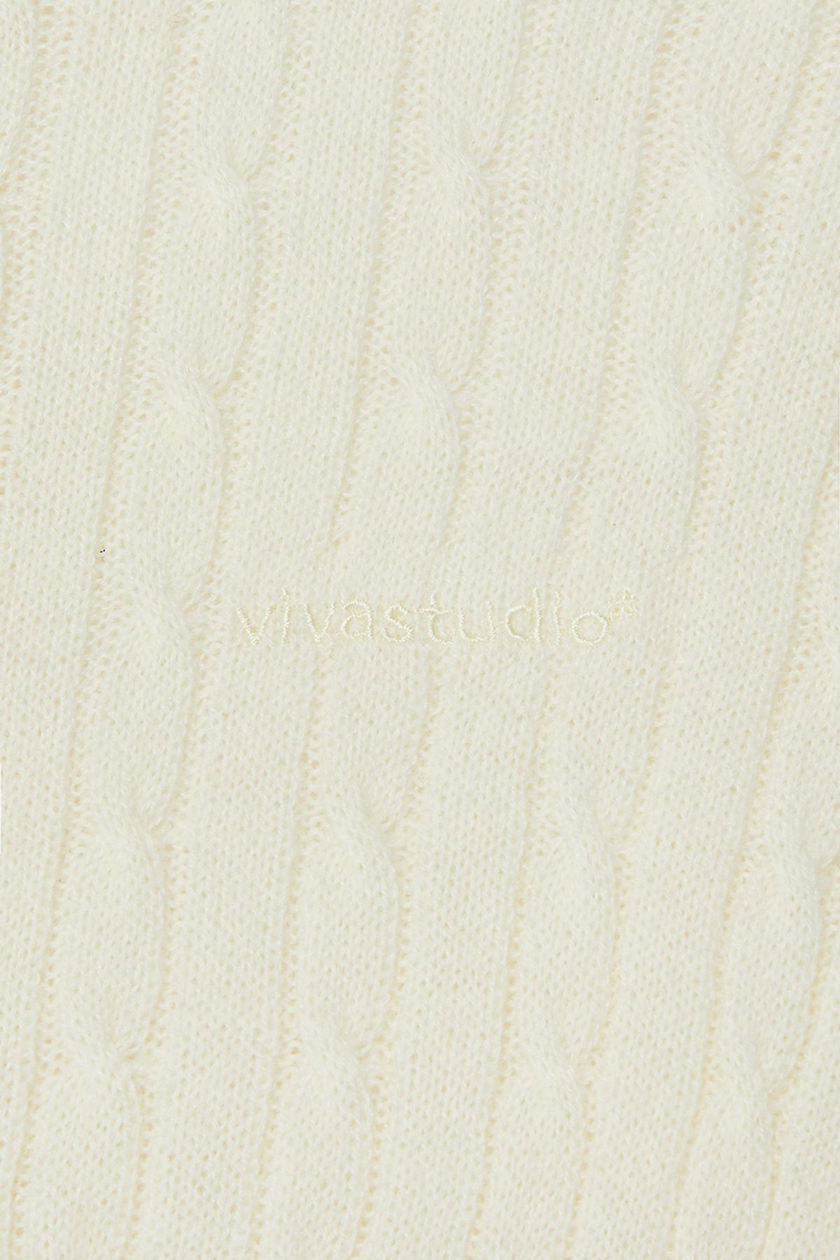 비바스튜디오(VIVASTUDIO) WOMAN WAVE CABLE KNIT ZIP-UP [IVORY]