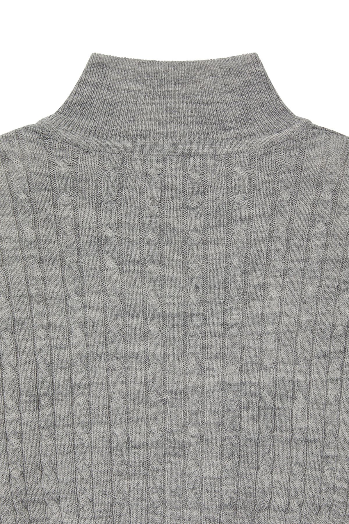 비바스튜디오(VIVASTUDIO) WOMAN WAVE CABLE KNIT ZIP-UP [MELANGE GRAY]