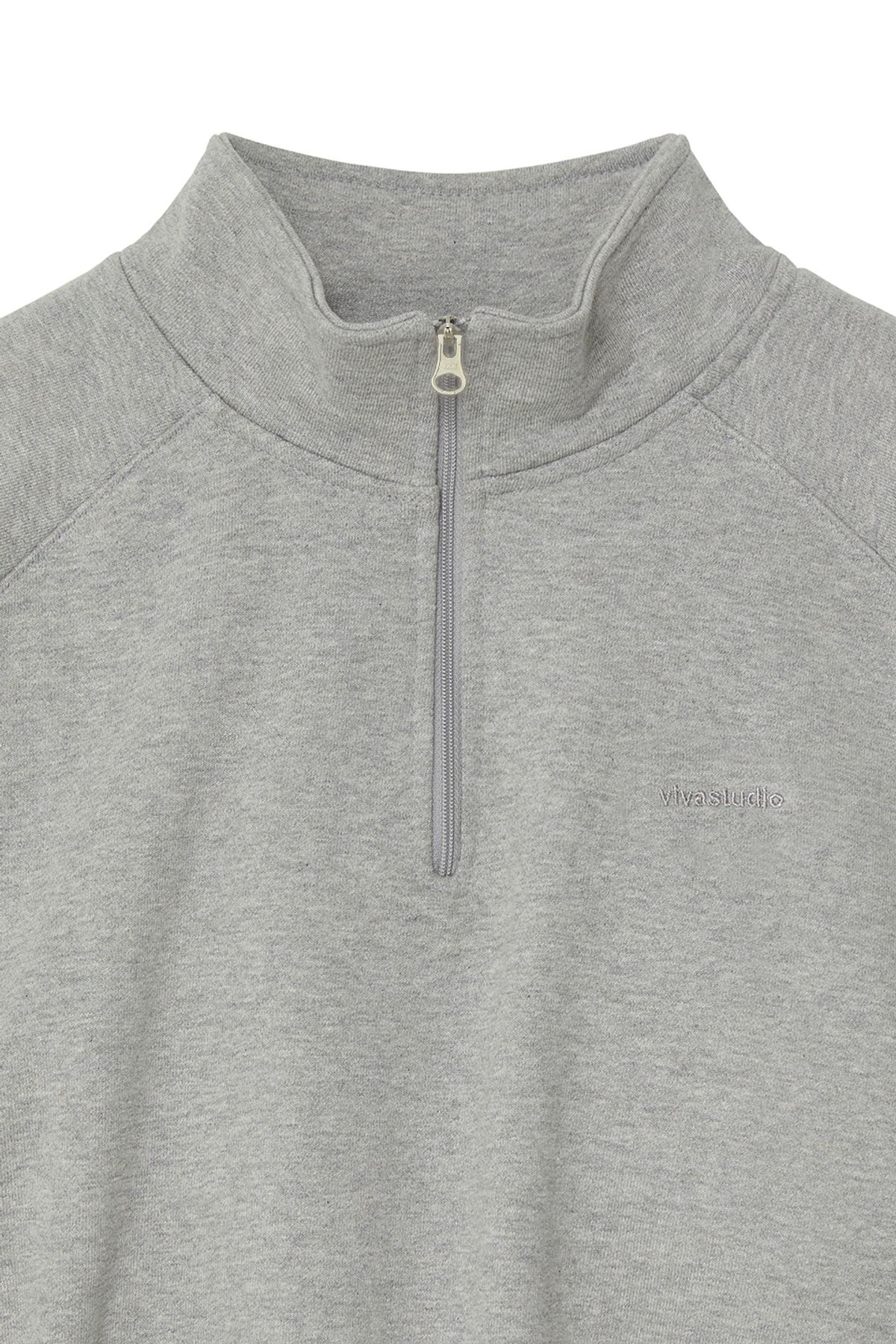 비바스튜디오(VIVASTUDIO) WOMAN HALF-ZIP SWEATSHIRT [MELANGE GRAY]