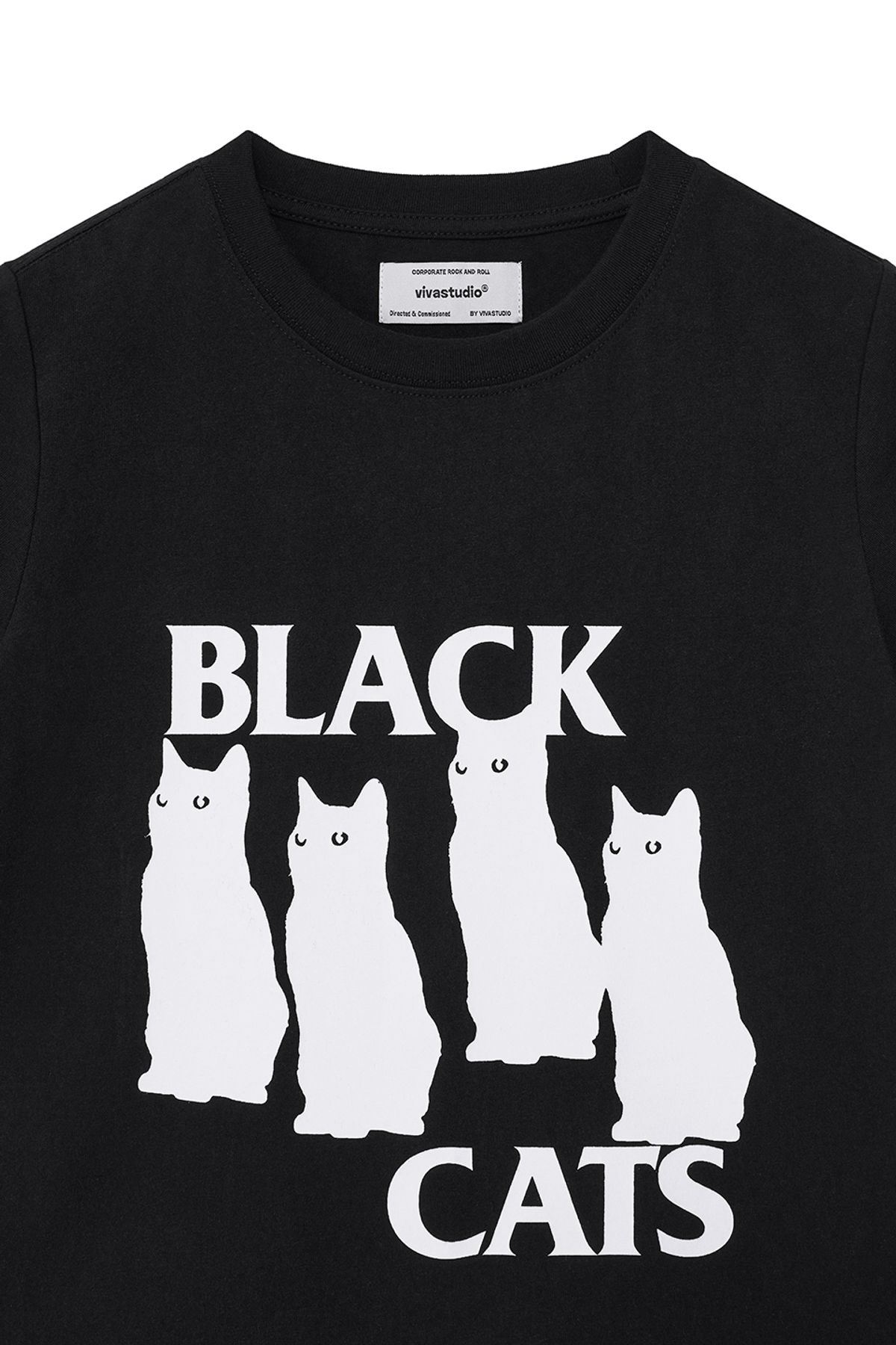 비바스튜디오(VIVASTUDIO) WOMAN BLACK CAT TEE [BLACK]