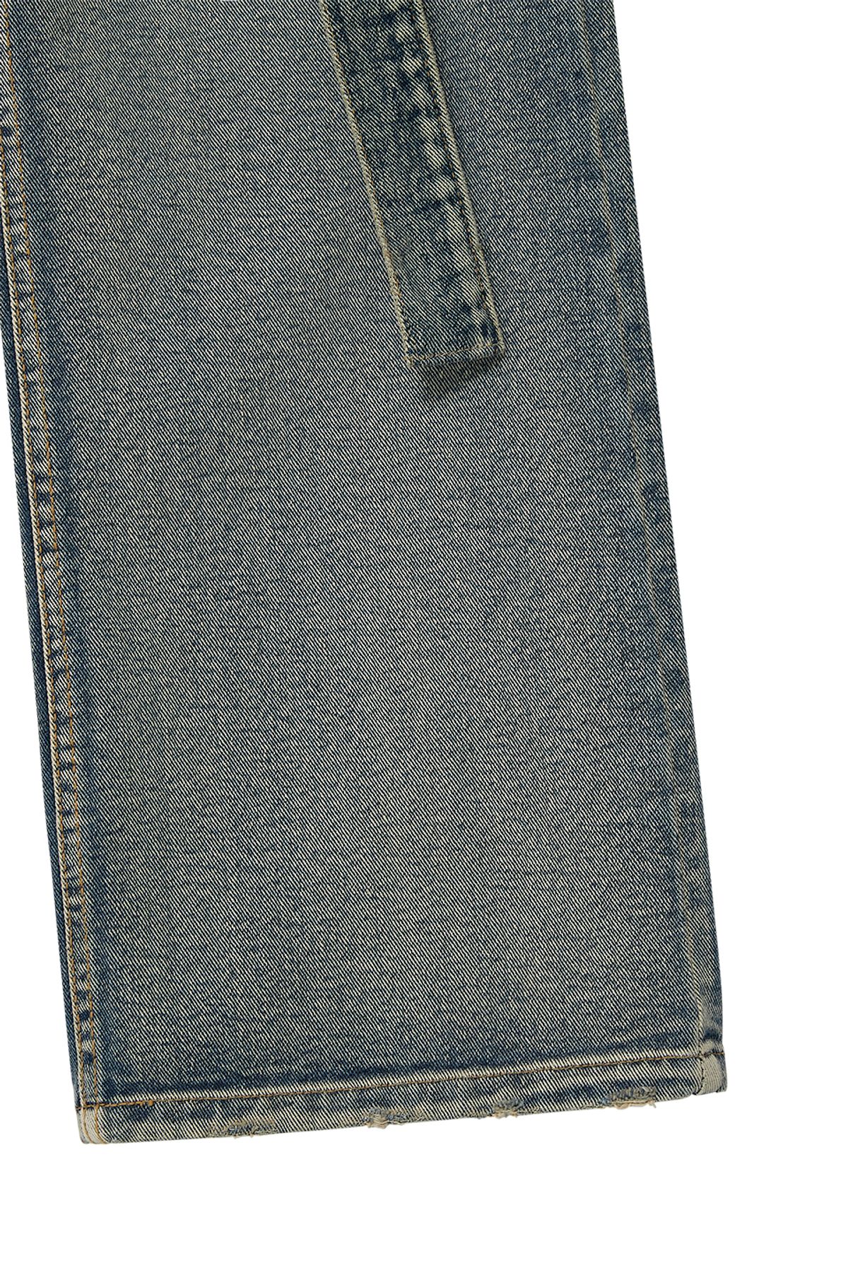 비바스튜디오(VIVASTUDIO) WOMAN BELTED WASHED DENIM PANTS [BLUE]