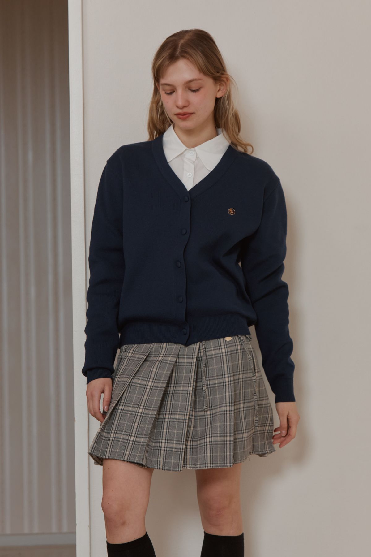 아노에틱(ANOETIC) ANC BASIC V-NECK CARDIGAN_NAVY