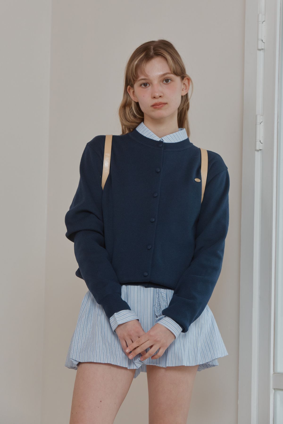 아노에틱(ANOETIC) ANC BASIC ROUND CARDIGAN_NAVY