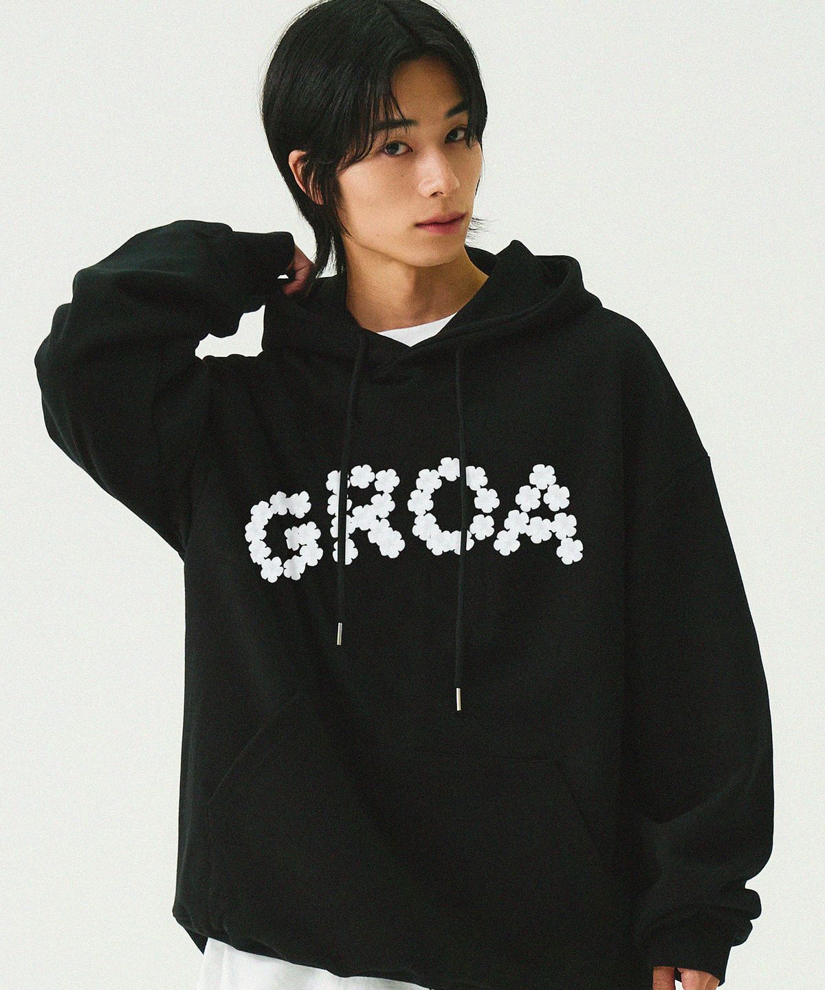 그레이버(GRAVER) [UNISEX]GROA 플라워 로고 후드티_5color