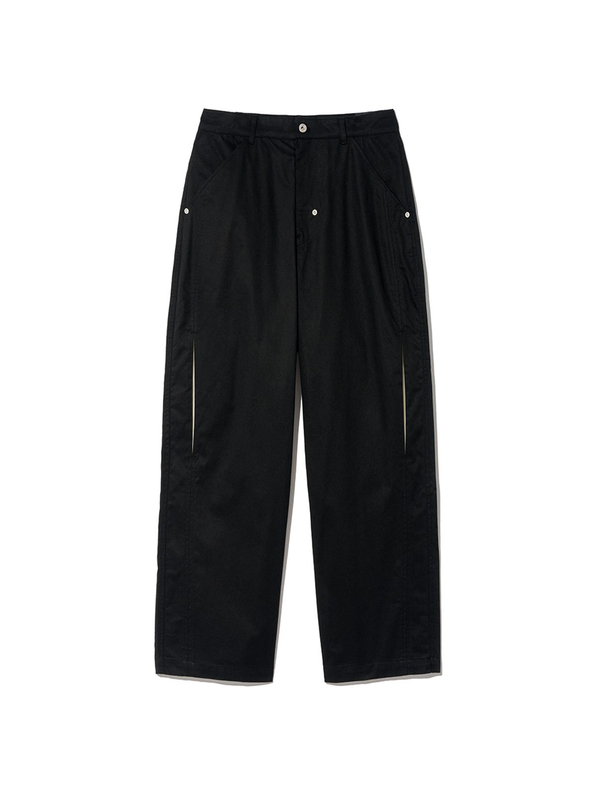 기준 맨(KIJUN MEN) Color Slit Chino Pants Black Cream