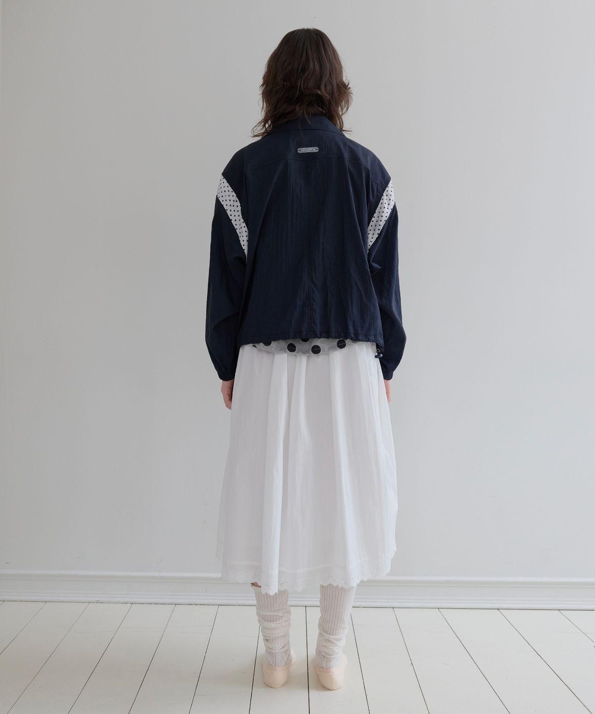 펀프롬펀(FUNFROMFUN) Dotted Blouson Jumper (Navy)