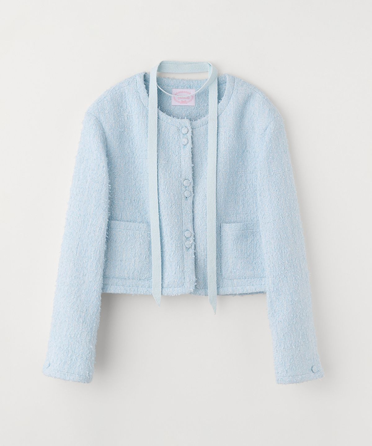 셀리테일즈(CELITAILS) TIE TWEED CROP JACKET_BLUE