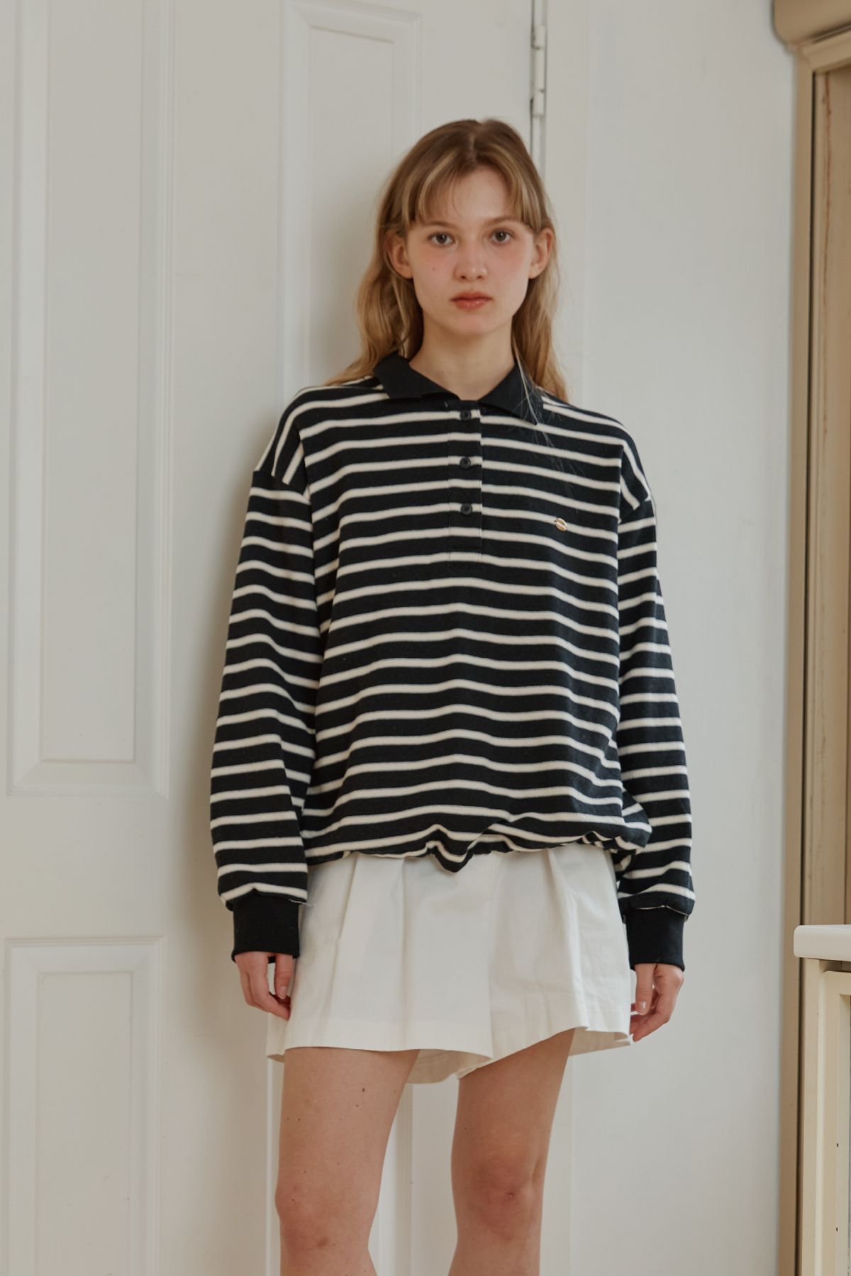 아노에틱(ANOETIC) ANC STRIPE STRING RUGBY SWEATSHIRTS_BLACK