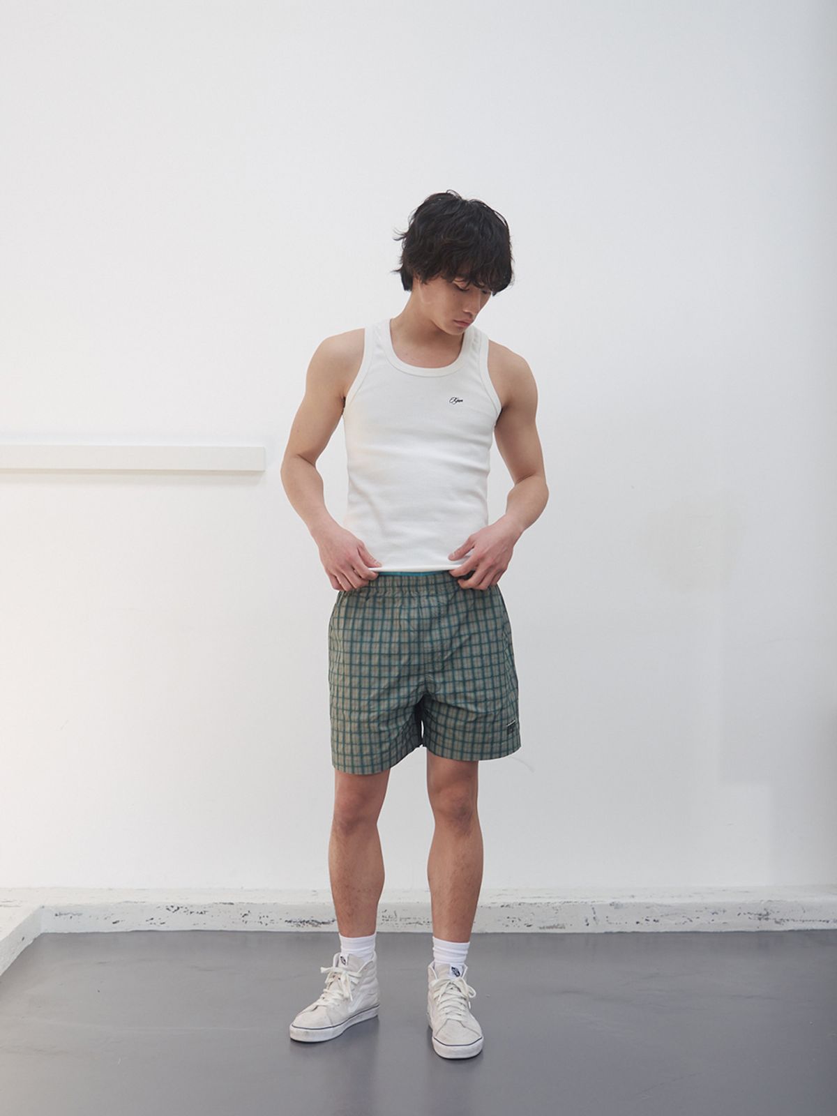 기준 맨(KIJUN MEN) Check Shorts Green