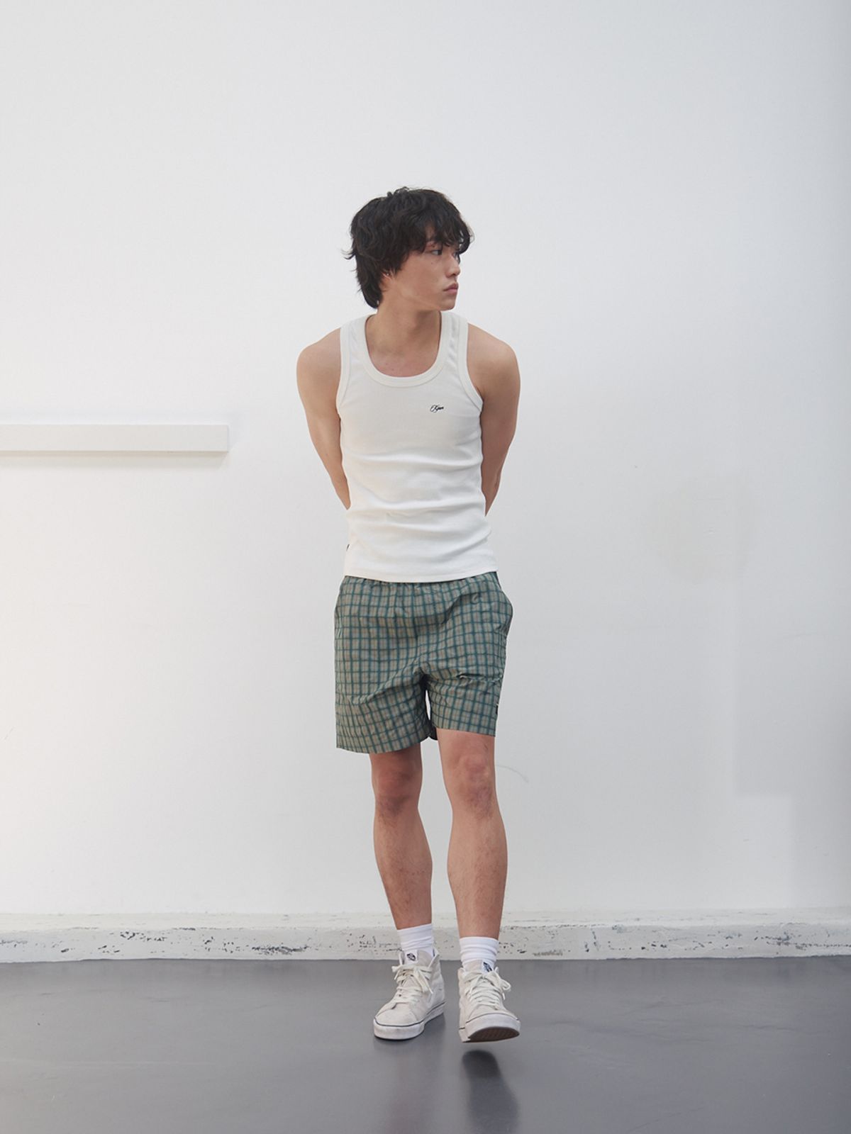 기준 맨(KIJUN MEN) Check Shorts Green