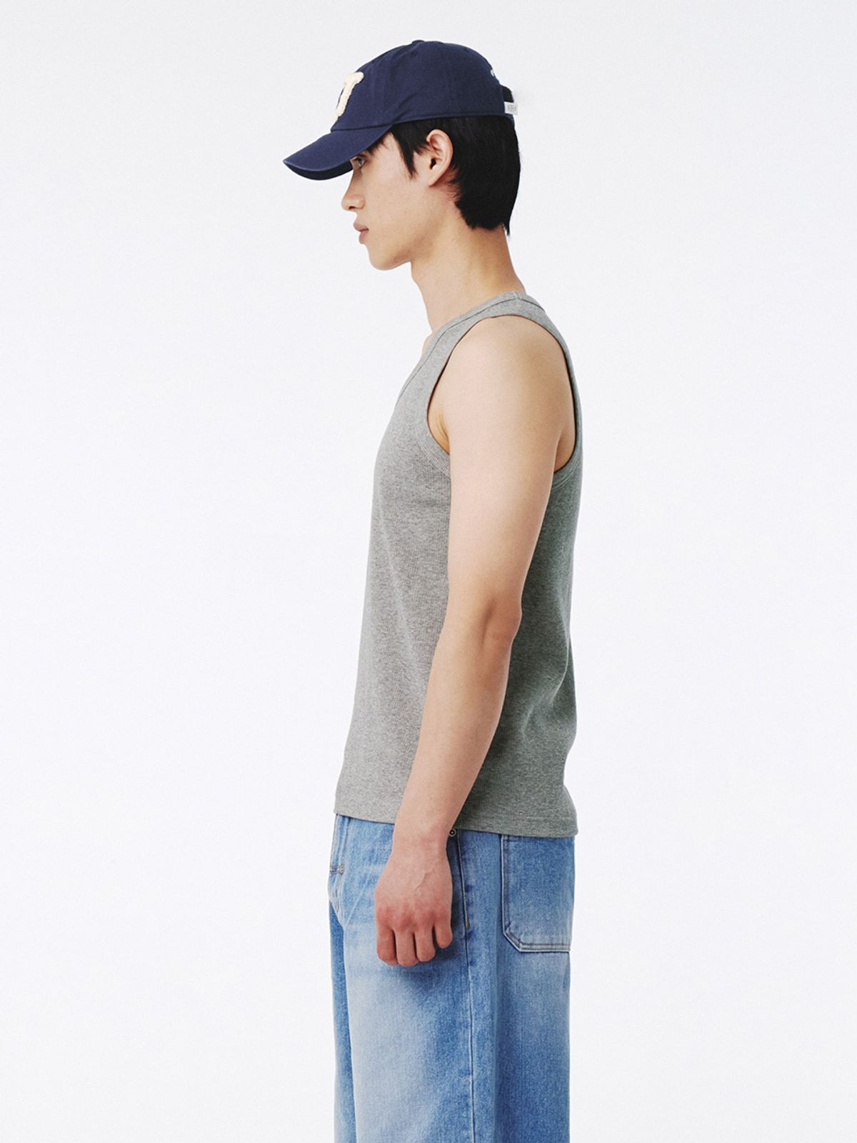 기준 맨(KIJUN MEN) (M) Patch Tank Top Melange Grey