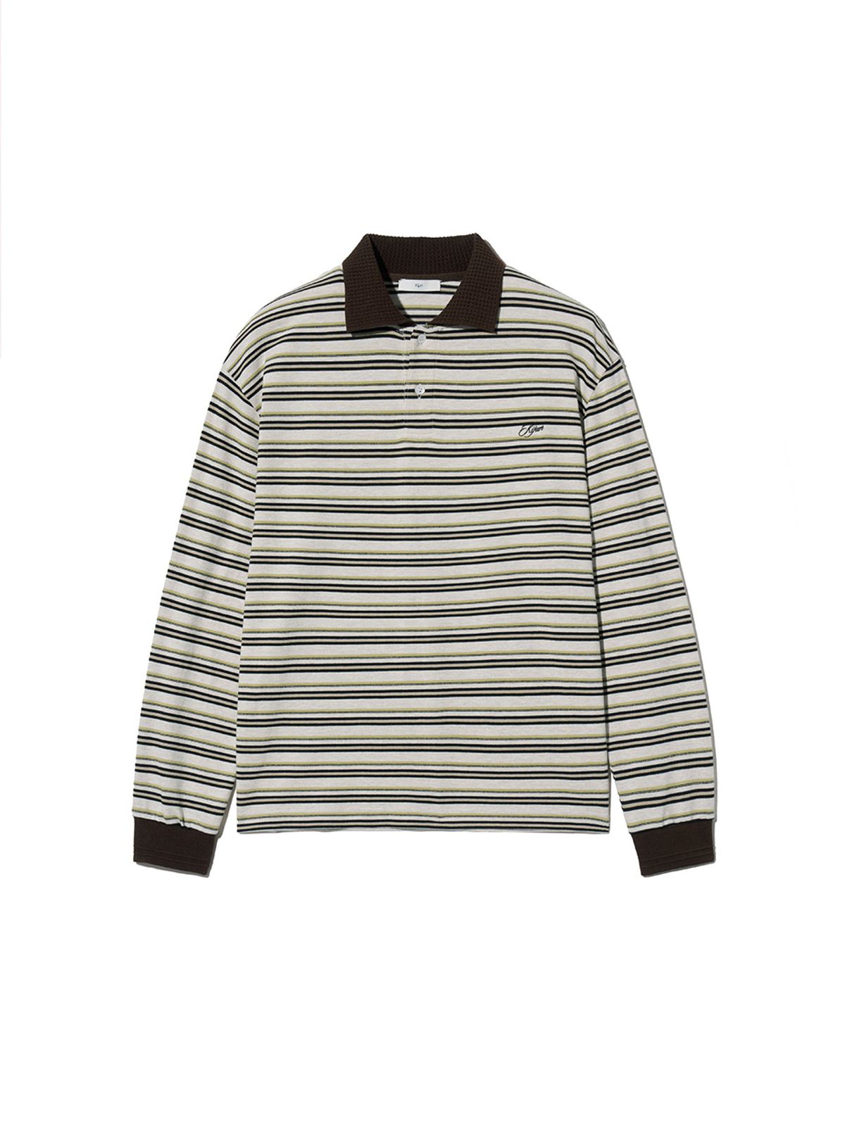 기준 맨(KIJUN MEN) Fresh Border Pique Polo Brown