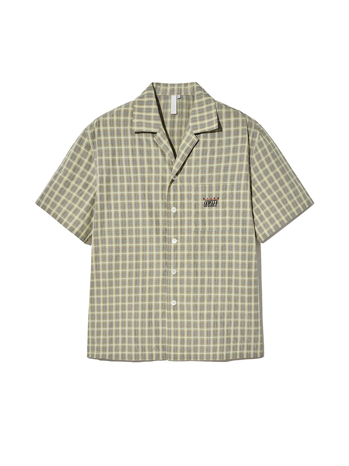 기준 맨(KIJUN MEN) Check Half Sleeve Shirt Beige