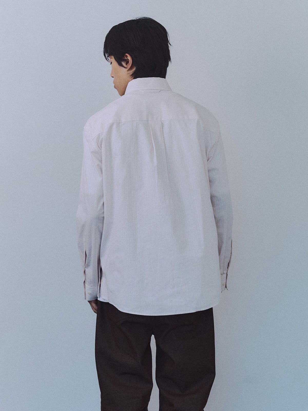 기준 맨(KIJUN MEN) Natural Stripe Button Down Shirt Pink