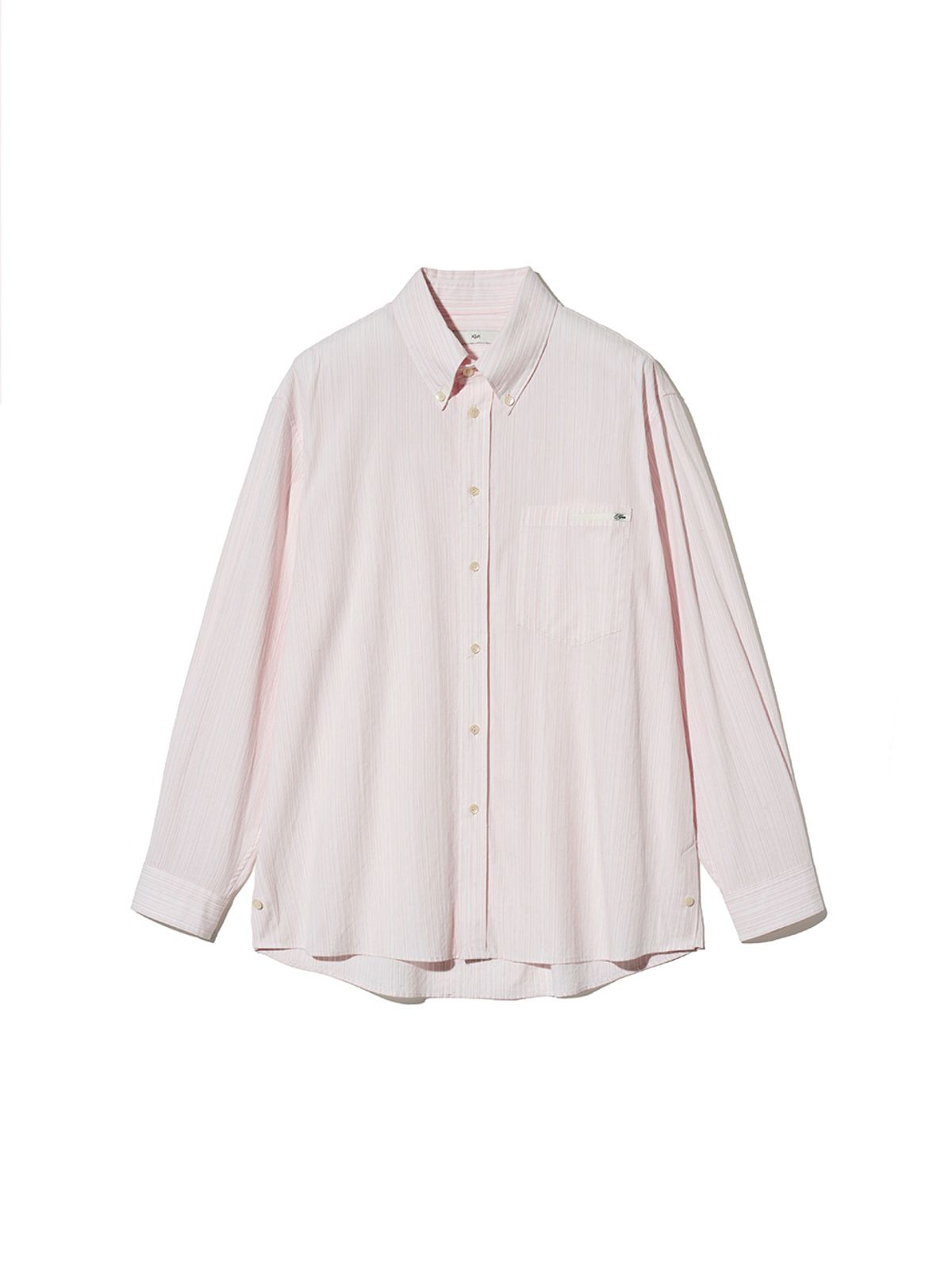 기준 맨(KIJUN MEN) Natural Stripe Button Down Shirt Pink
