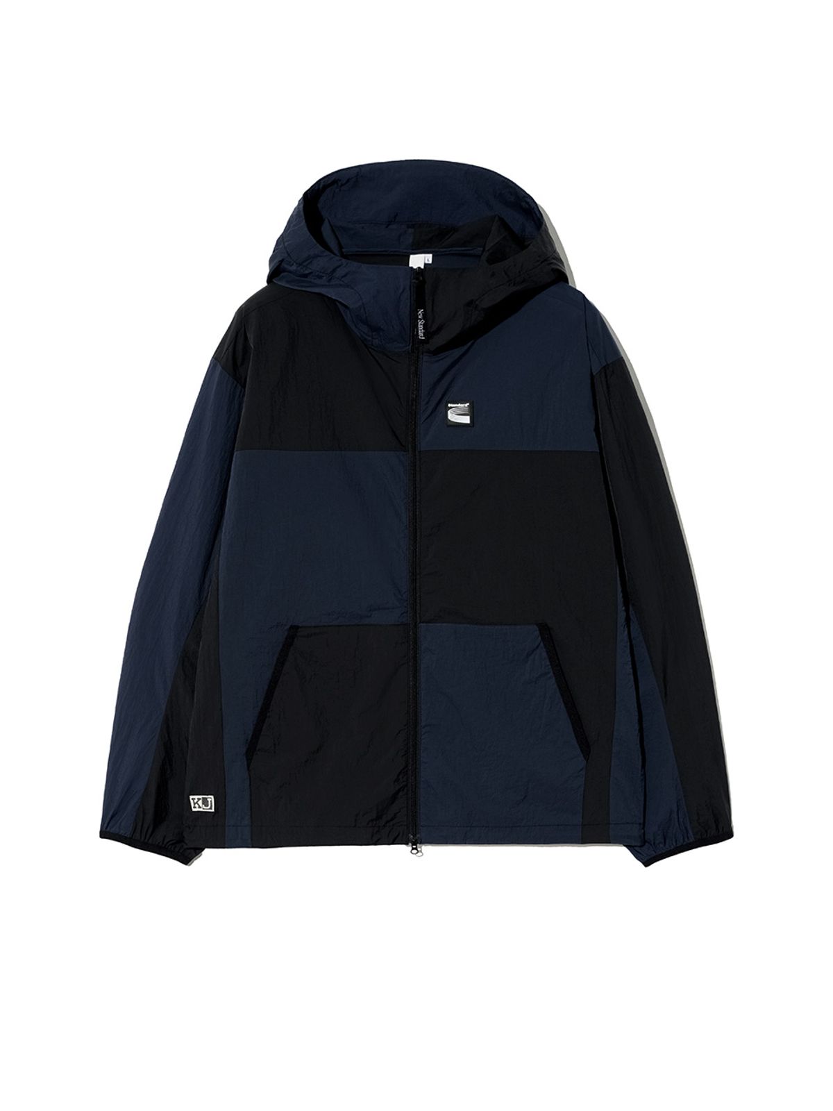 기준 맨(KIJUN MEN) Paneled Windbreaker Navy Black