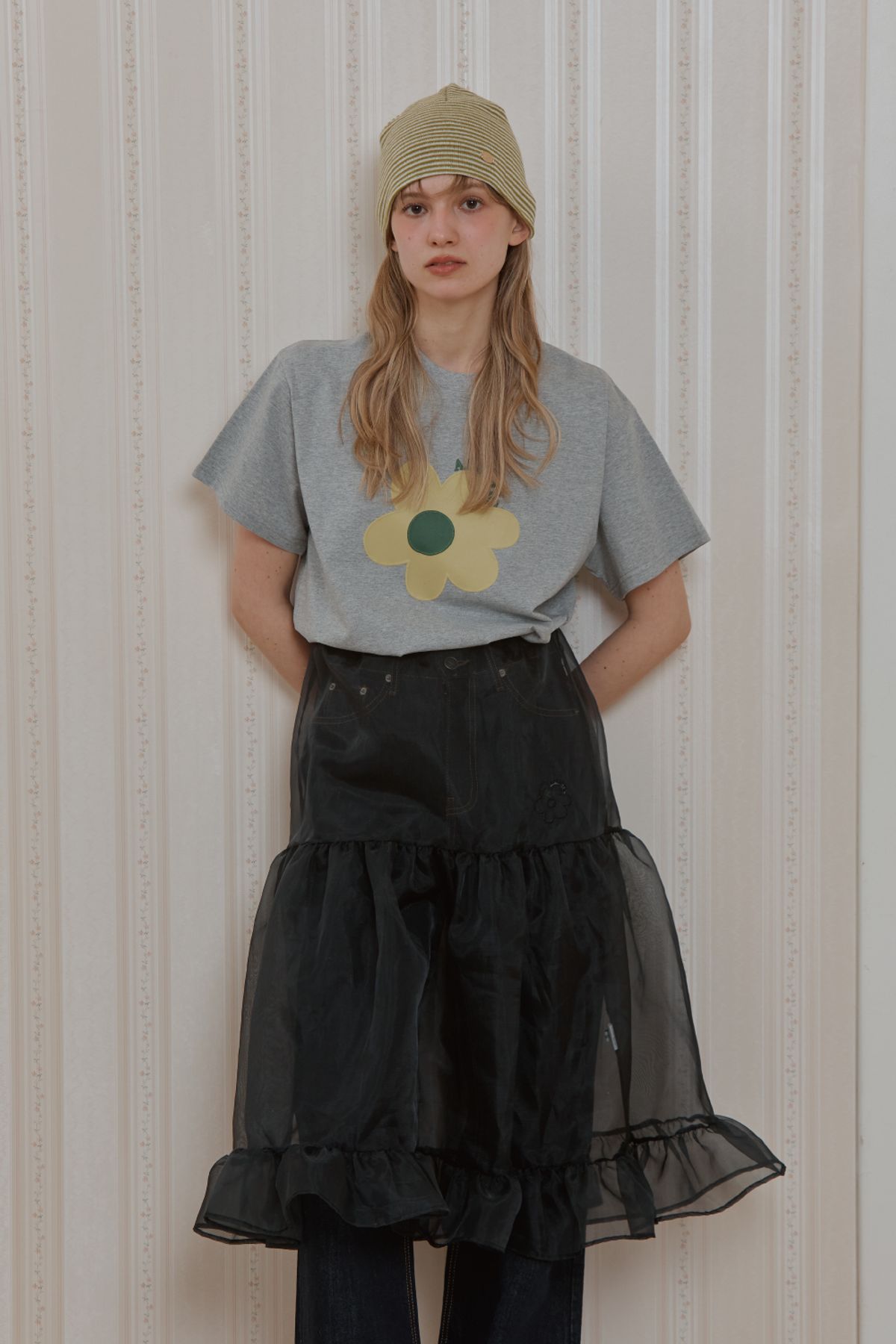 아노에틱(ANOETIC) LAYERED SEE-THROUGH SKIRT_BLACK