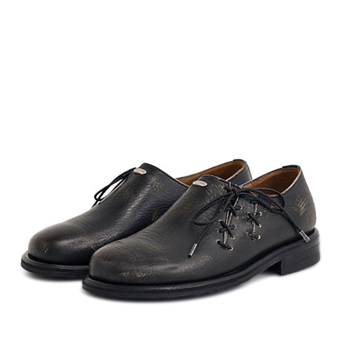 네거티브쓰리(NEGATIVETHREE) Oblique Derby Shoe_Black Beige