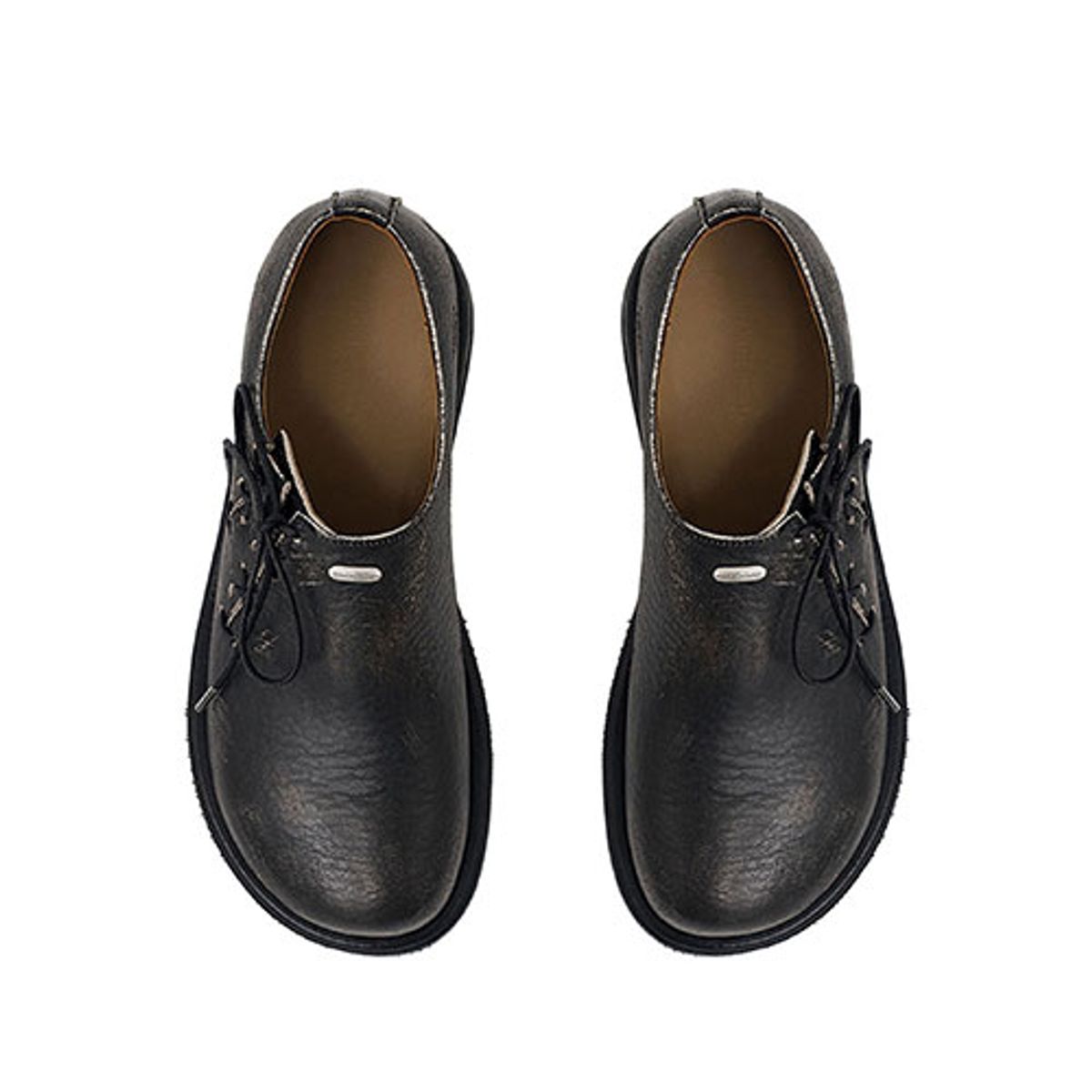 네거티브쓰리(NEGATIVETHREE) Oblique Derby Shoe_Black Beige