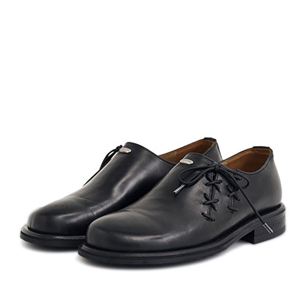 네거티브쓰리(NEGATIVETHREE) Oblique Derby Shoe_Black