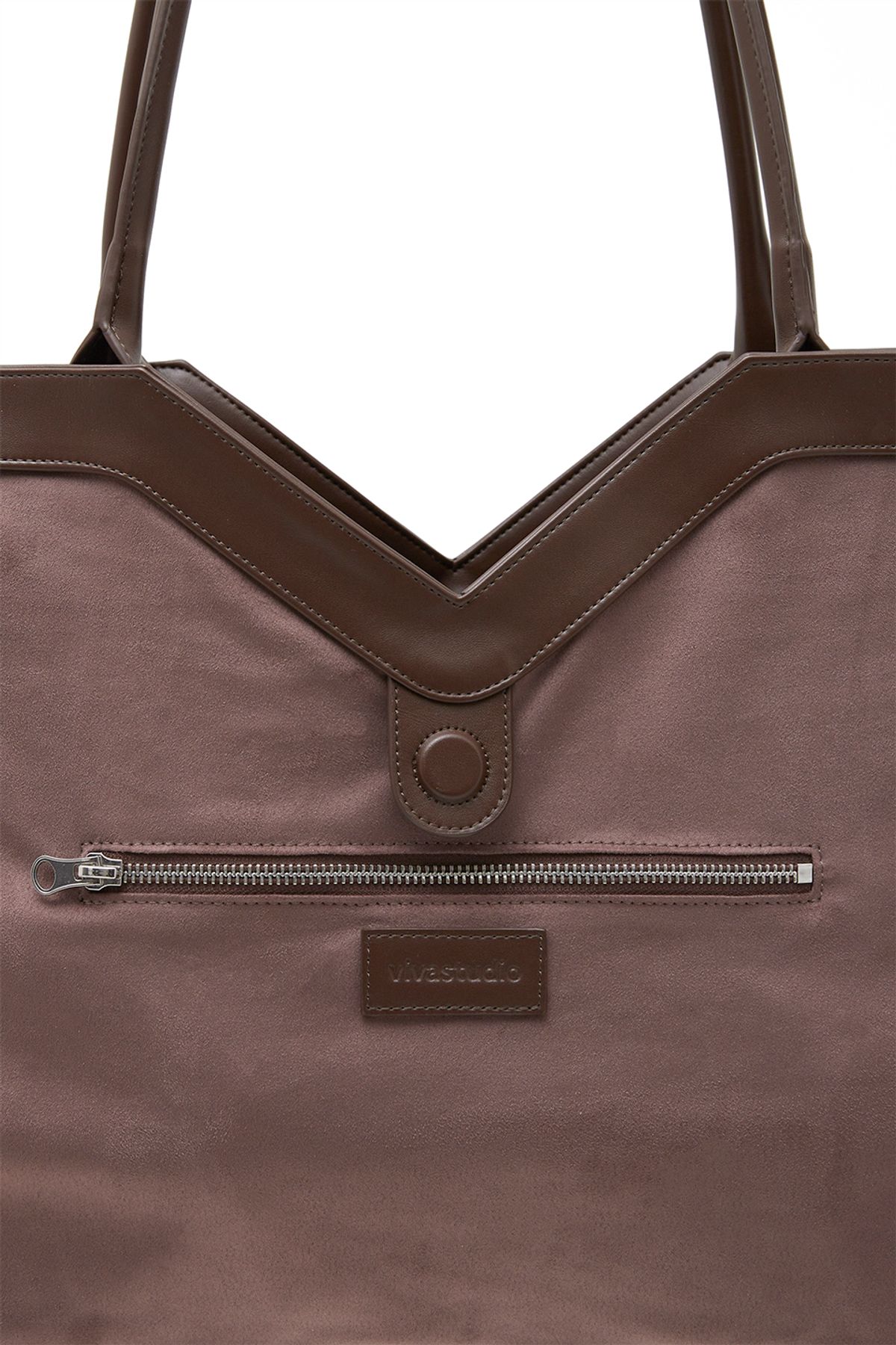 비바스튜디오(VIVASTUDIO) WOMAN V TOTE BELTED BAG [BROWN]