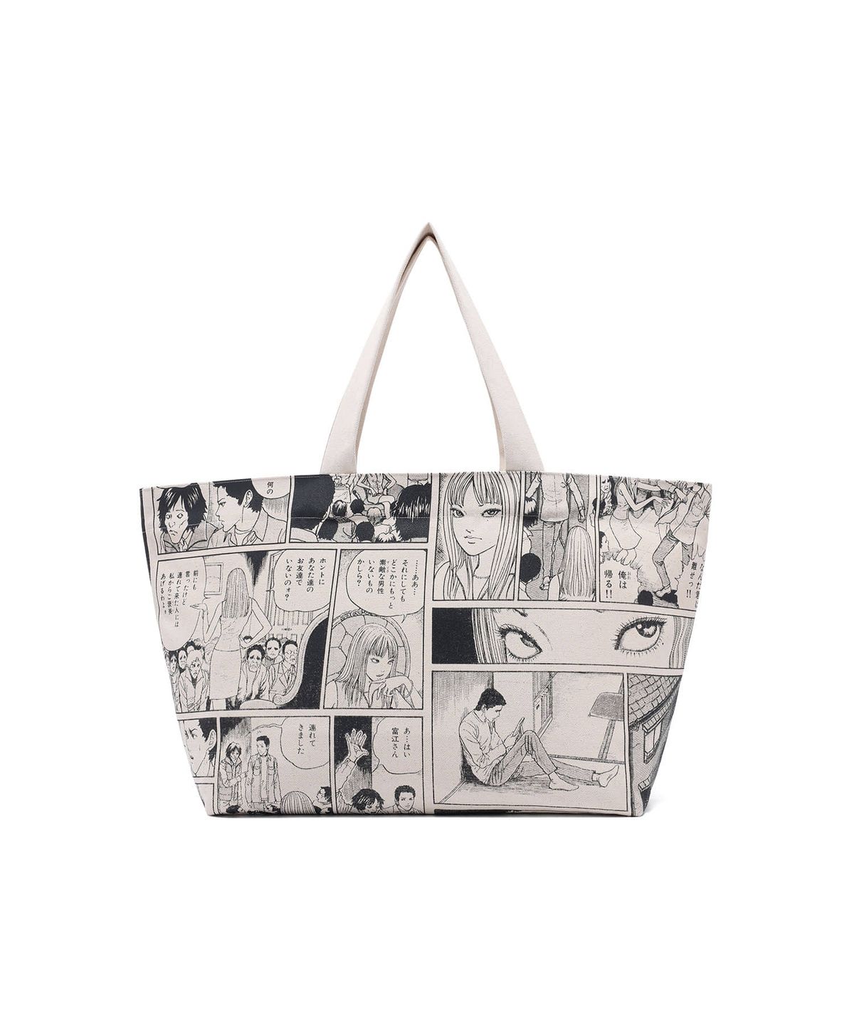 나이스고스트클럽(NICEGHOSTCLUB) JUNJI ITO MANIAC CARTOON BIG TOTE BAG_IVORY(NG2FSUAB44B)