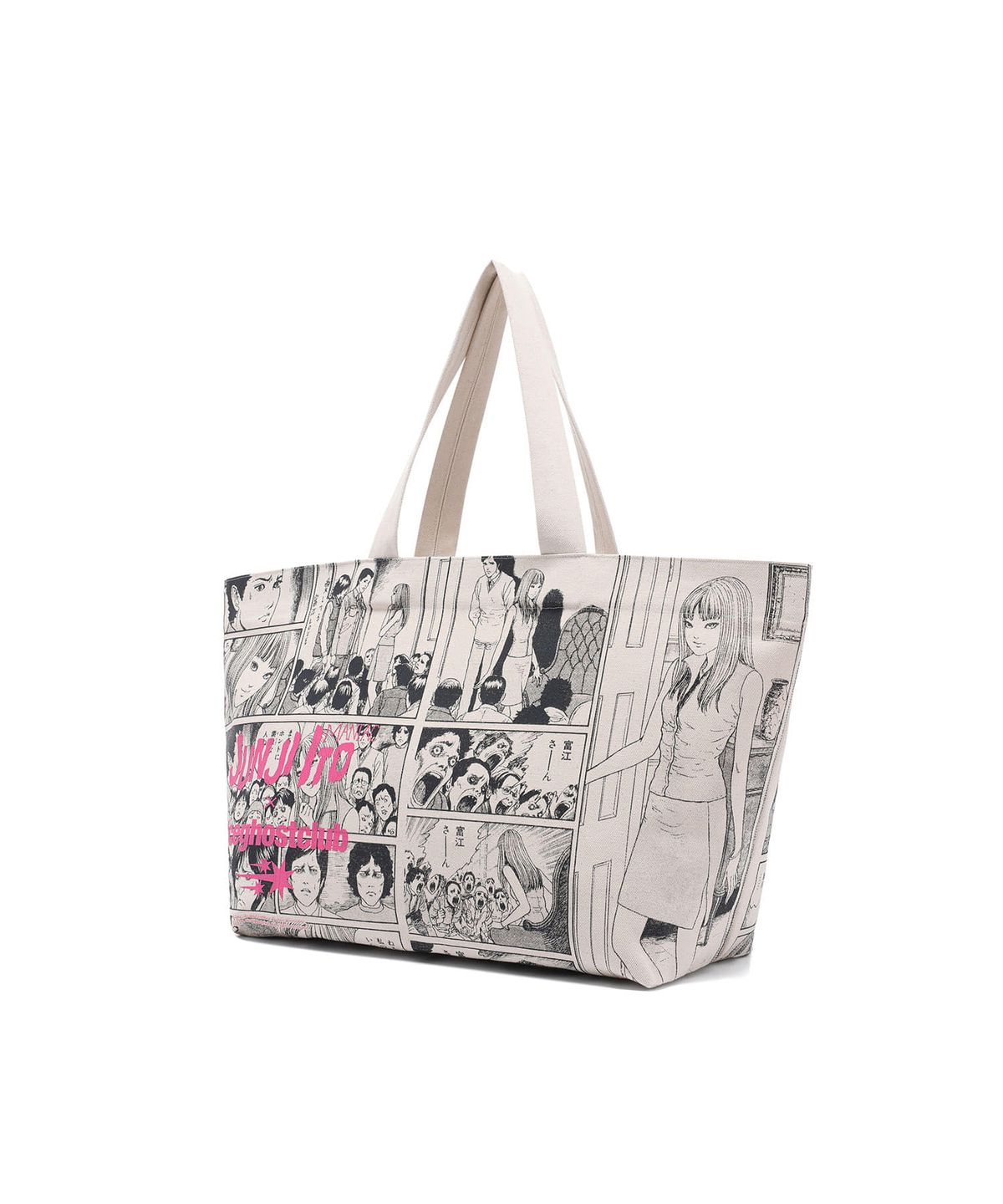 나이스고스트클럽(NICEGHOSTCLUB) JUNJI ITO MANIAC CARTOON BIG TOTE BAG_IVORY(NG2FSUAB44B)
