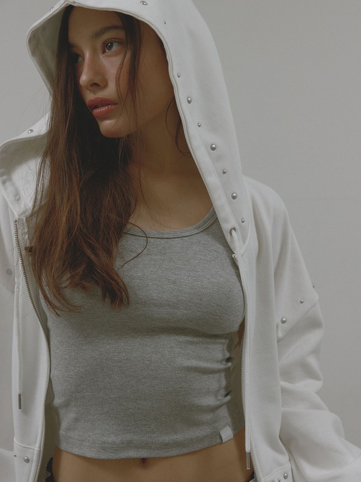 아수라(ASURA) STUD HOOD ZIP-UP (IVORY)